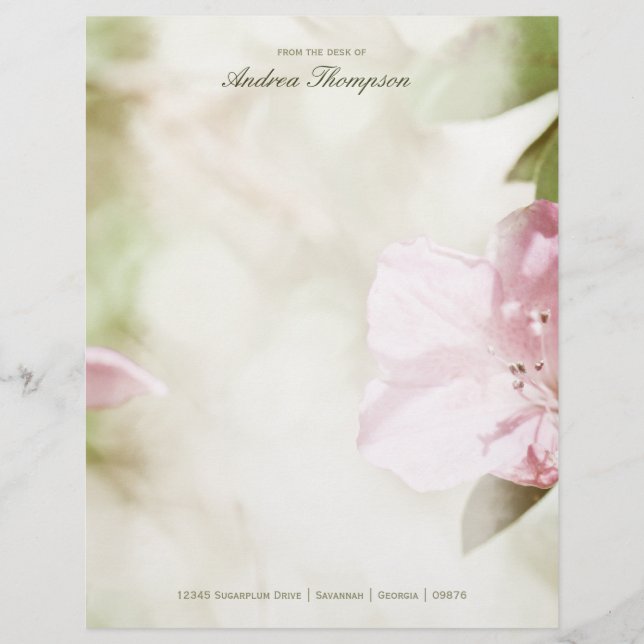 En-tête Mariage de fleurs roses (Devant)