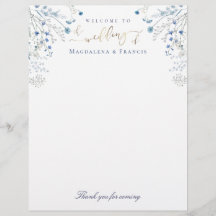 en-tête mariage fleur sauvage bleu