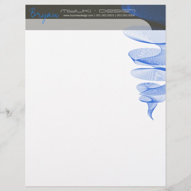 En-tête Modèle Twister Blue Modern Designer (Devant)