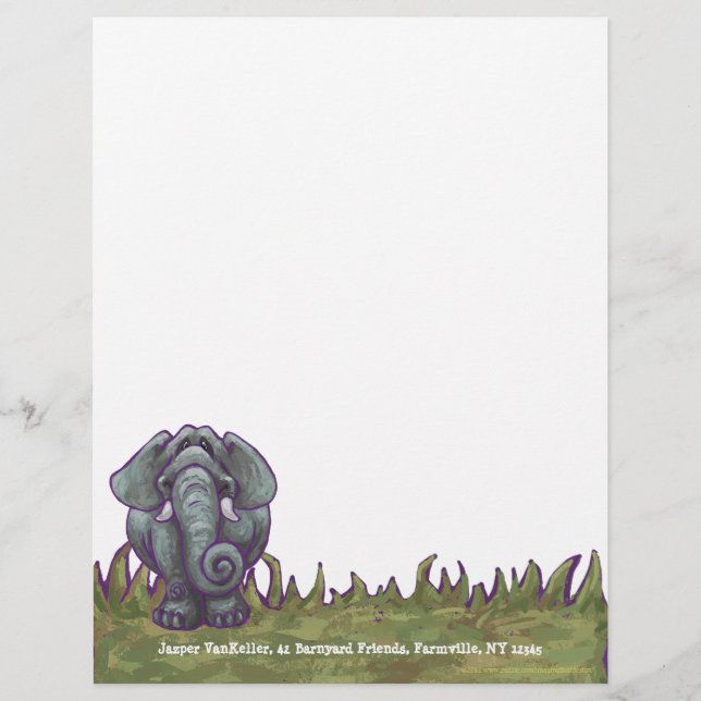 En-tête personnel Eléphant mignon (Devant)