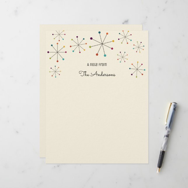 En-tête rétro de l'âge atomique moderne du milieu  (Devant/Arrière en situation)