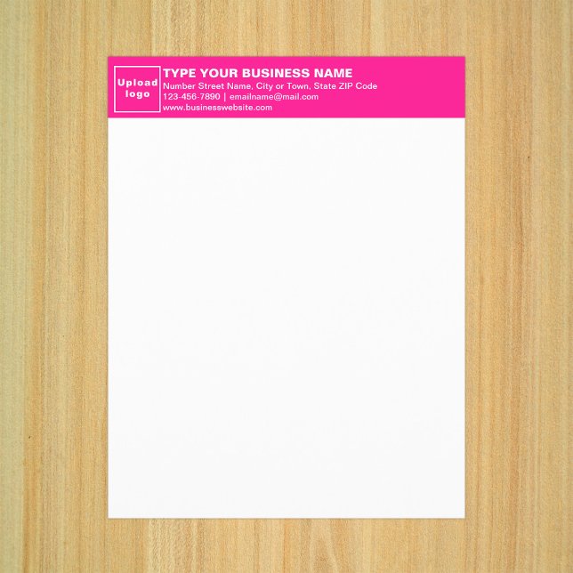 En-tête rose affaires sur feuille papier (Business pink letterhead on paper sheet.)