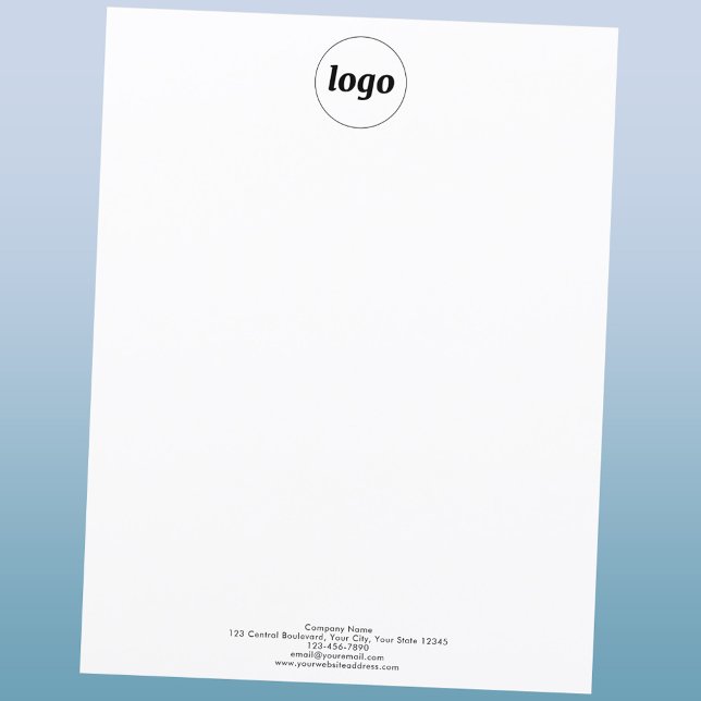 En-tête simple Logo et en-tête professionnelle Tex (Logo and custom text promotional business letterhead paper)