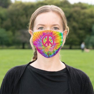 En Tissu Le Masque de visage de l'hippie de la paix