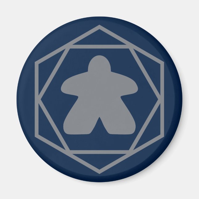 En tout temps Meeple Grey Art Magnet (Devant)
