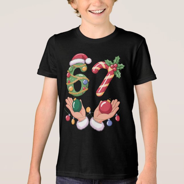 En Tri-matière 6-7 T-shirt de Noël mème (Recto)