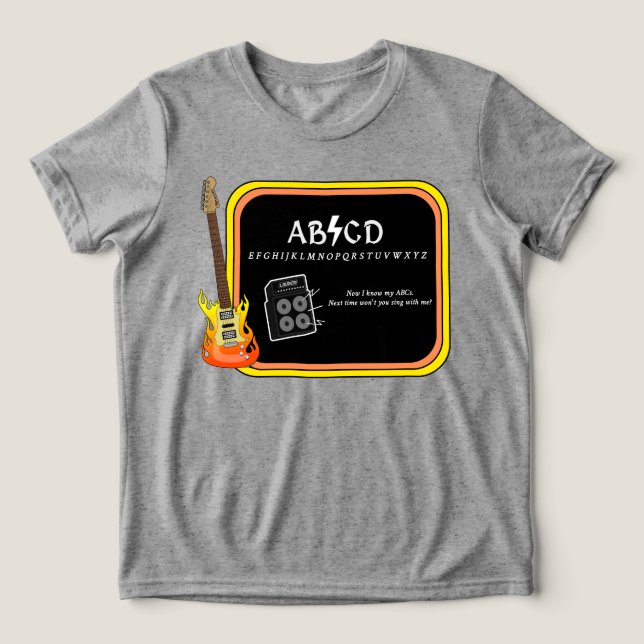 En Tri-matière ABCD Alphabet AC/DC Spoof T-shirt (Design Recto)
