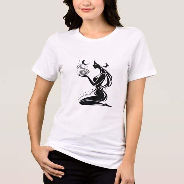 En Tri-matière Abstract Feminine Silhouette Art T-Shirt for Women (Recto)