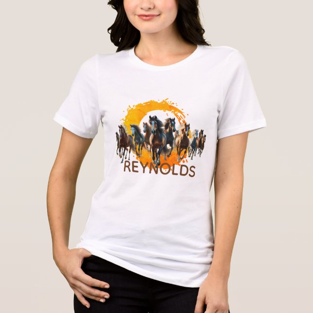 En Tri-matière Ajouter un nom Cheval Brown Graphic T-Shirt (Recto)