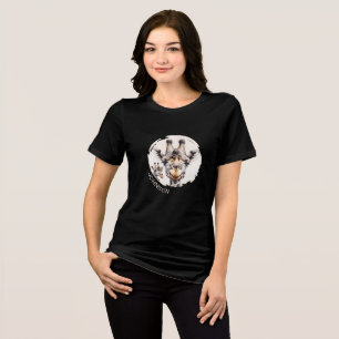 En Tri-matière Ajouter un nom Friendly Giraffe Graphic T-Shirt