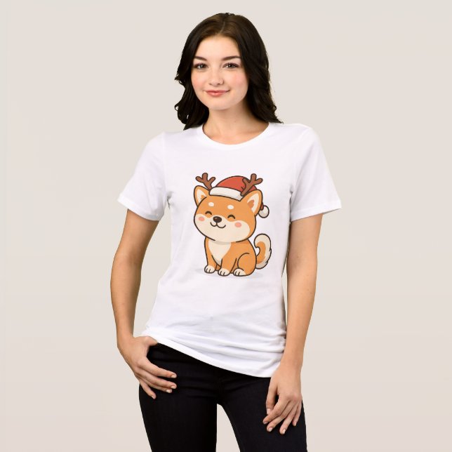 En Tri-matière AKITA INU CHRISTMAS FUNNY T-Shirt (Recto plein)