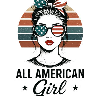 En Tri-matière All American Girl USA Patriotic T-shirt