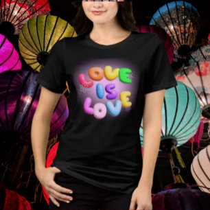 En Tri-matière Amour Est Amour T-Shirt 3D Arc-en-Ciel Fierté