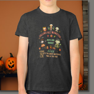 En Tri-matière Appel à tous les monstres Halloween T-shirt