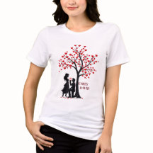 Arbre d'amour personnalisé – T-shirt tri-mélange p