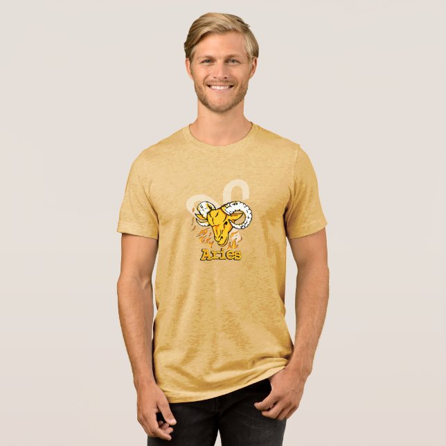 En Tri-matière Aries Le Ram zodiac astrologique t-shirt foncé (Recto plein)