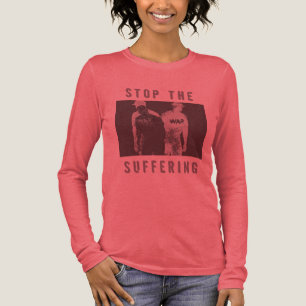 En Tri-matière "Arrêtez la souffrance" T-shirt noir gris foncé de