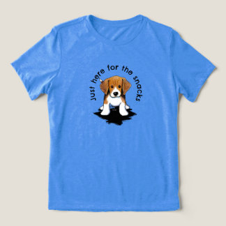 En Tri-matière Beagle Ici Pour Snacks T-Shirt