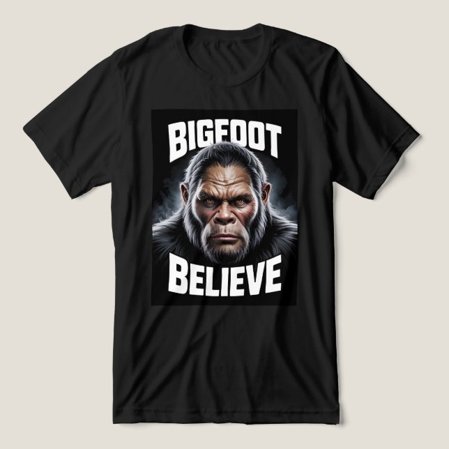 En Tri-matière Bigfoot Croyez Cryptid Fan T-Shirt (Design Recto)