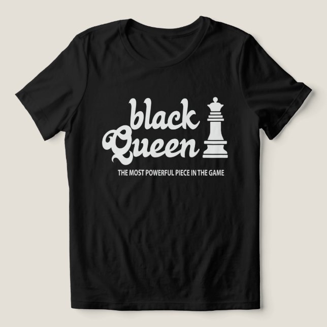 En Tri-matière Black Queen Power T-Shirt – Rule the Board (Design Recto)