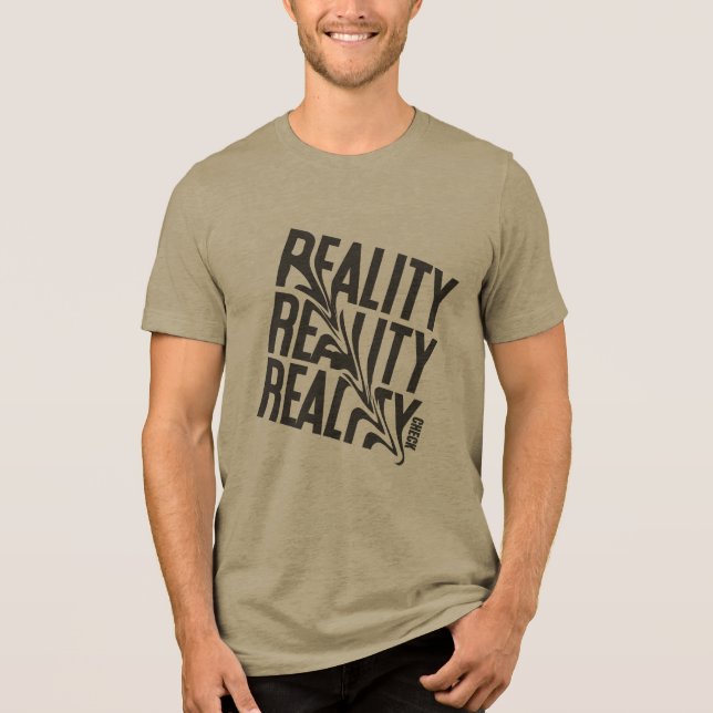 En Tri-matière Black & White Distorted Reality Typography T-Shirt (Recto)