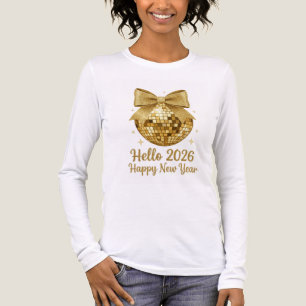 En Tri-matière ✨ Bonjour 2026 Bonne Année T-Shirt Boule à Facett