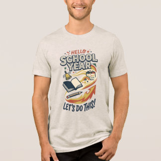 En Tri-matière Bonjour année scolaire T-shirt enseignant retour à