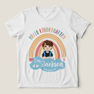 En Tri-matière Bonjour jardin d'enfants - T-shirt personnalisé po