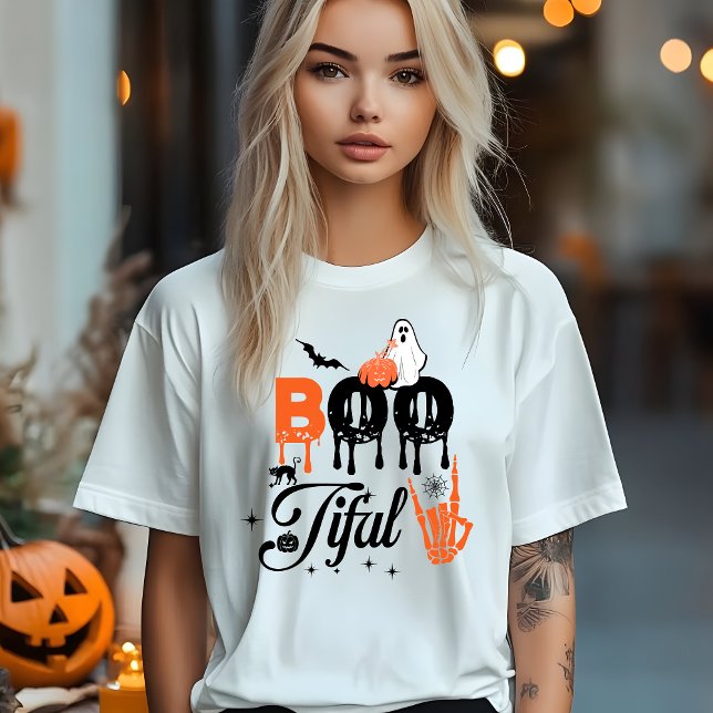 En Tri-matière BOO Ghost Halloween T-Shirt | Cute Spooky Pumpkin (Créateur téléchargé)