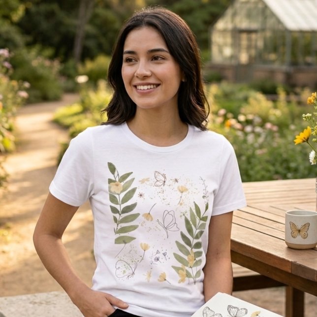 En Tri-matière Botanical Wildflower Butterfly T-Shirt (Créateur téléchargé)