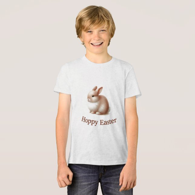 En Tri-matière Bunny de Pâques | T-shirt de Pâques pour petits (Recto plein)