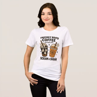 En Tri-matière Café Boo’d frais T-shirt Halloween -mignon fantôme