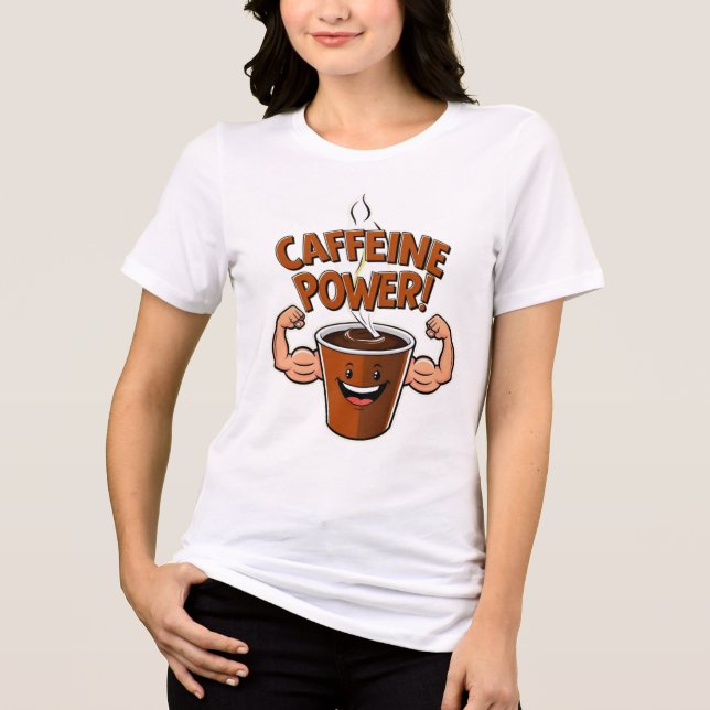 En Tri-matière "Caffeine Power Flex - T-shirt Unisex" (Recto)