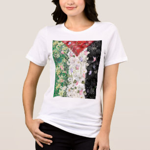 En Tri-matière Carte Floral Palestine - T-shirt Carte Palestine l