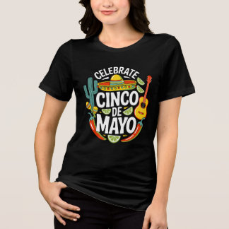 En Tri-matière Celebrate Cinco De Mayo Retro Fiesta T-Shirt