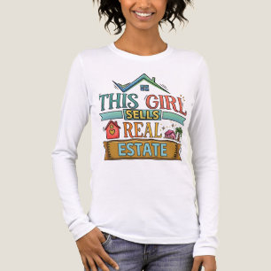 En Tri-matière Cette fille vend des biens immobiliers T-shirt de 
