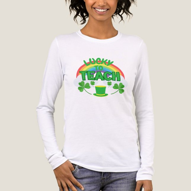 En Tri-matière Chanceux d'enseigner – T-Shirt pour enseignants de (Recto)