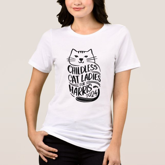 En Tri-matière Chat Ladies for Harris 2024 T-shirt (Recto)