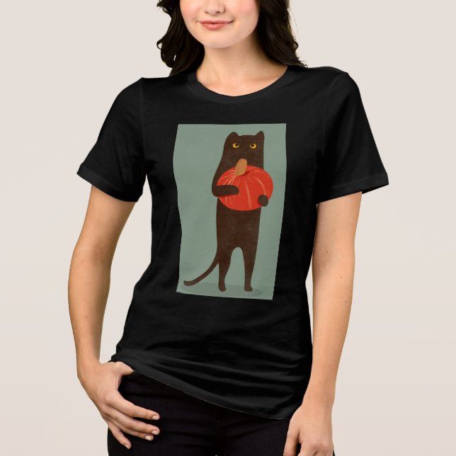  EN TRI-MATIÈRE CHEMISE À MANCHES LONGUES T-SHIRT CHAT NOIR D'AUTO (Recto)