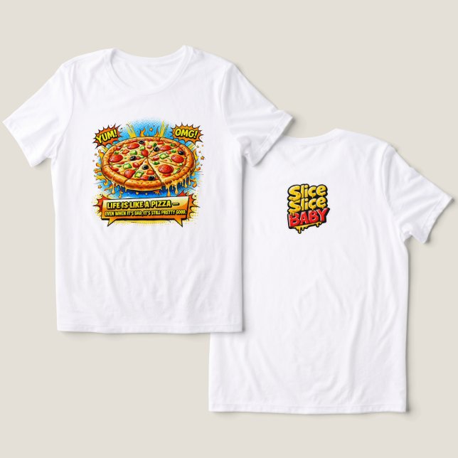 En Tri-matière Chemise de pizza restez fromagé – T-Shirt de citat (Design Recto & Verso)