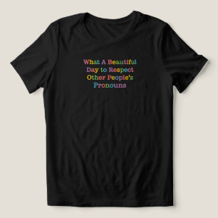 En Tri-matière Chemise des pronoms de genre, T-shirt graphique de