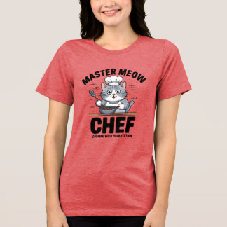 En Tri-matière Chemise drôle de chat chef, T-shirt maître Meow Ch