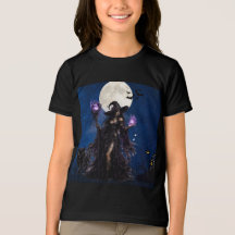 Chemise T-shirt de la Lune d'Halloween de Sorcière