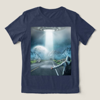 En Tri-matière Chemise T-Shirt UFO Alien Vaisseau Spatial Auto-st