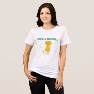 En Tri-matière Choose Kindness Cat T-Shirt ,  Cute Positive Quote