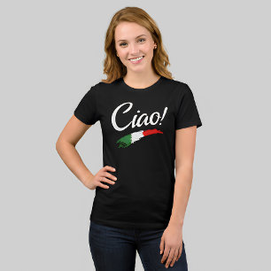En Tri-matière Ciao Script Texte Blanc T-Shirt Tri-Blen Femme