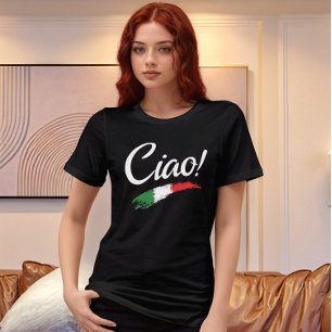 En Tri-matière Ciao Script Texte Blanc T-Shirt Tri-Blen Femme