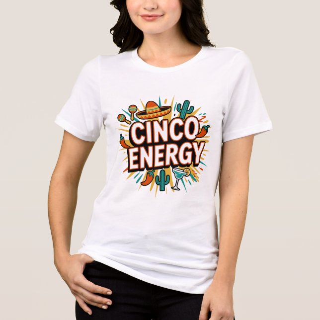 En Tri-matière Cinco Energy Fiesta Retro T-Shirt (Recto)