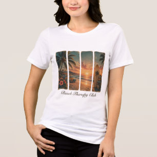 En Tri-matière Club de Thérapie de Plage T-Shirt pour Femmes