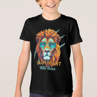 En Tri-matière Cœur Calme, Rugissement Sauvage – T-shirt Lion Éne